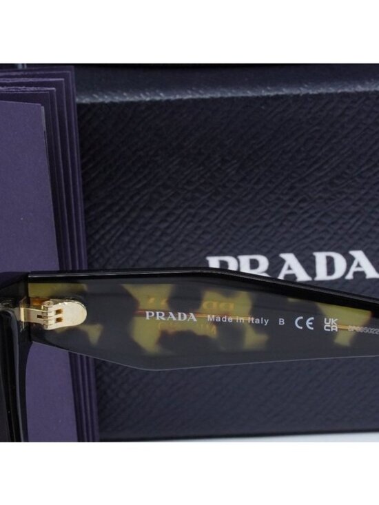 Prada PR24ZS 1AB0A7 Square Sunglasses - Black/Havana/Grey main image 4